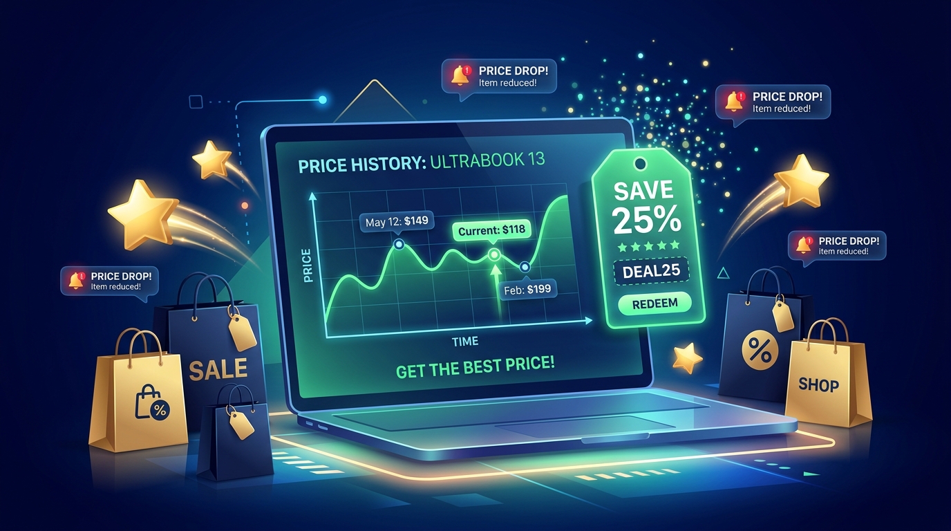 ShoppersDeals Chrome Extension Live Price History Graph